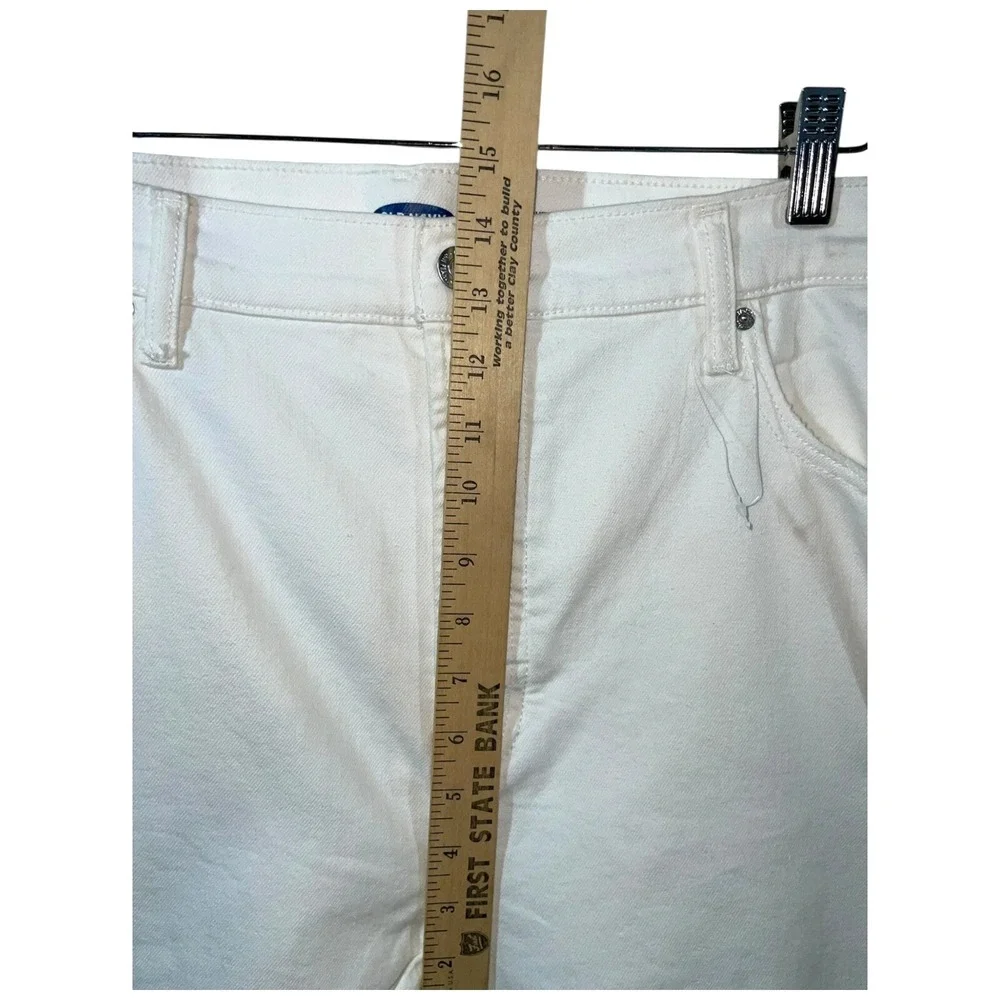 Old Navy Sky-Hi Straight‎ Jeans Women 18 Extra High Rise White Denim Distressed